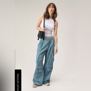 Twill Stripe Cargo Pants - Nasty gal